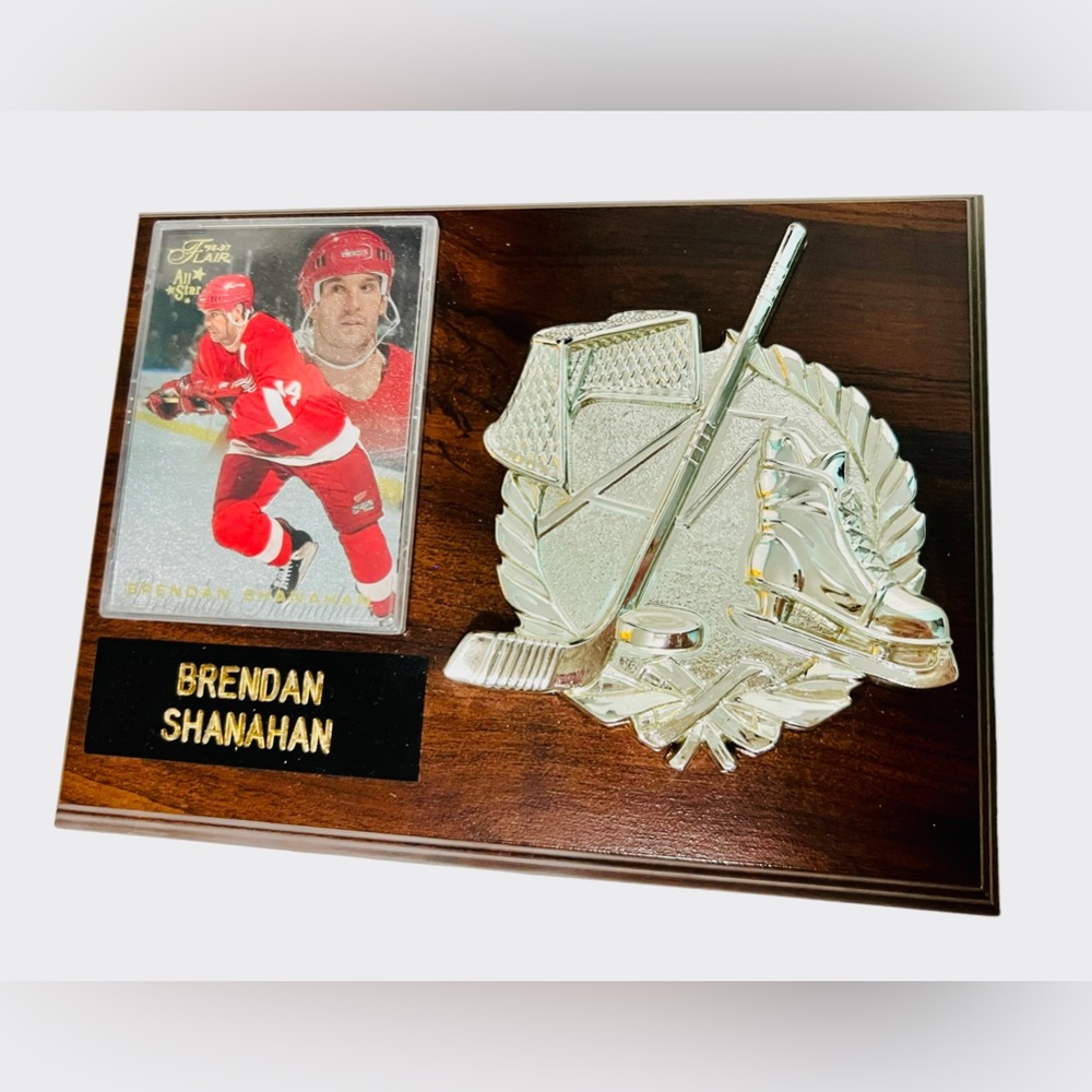 NHL Brandon Shanahan Detroit Red Wings Plaque With Flair Allstar Card